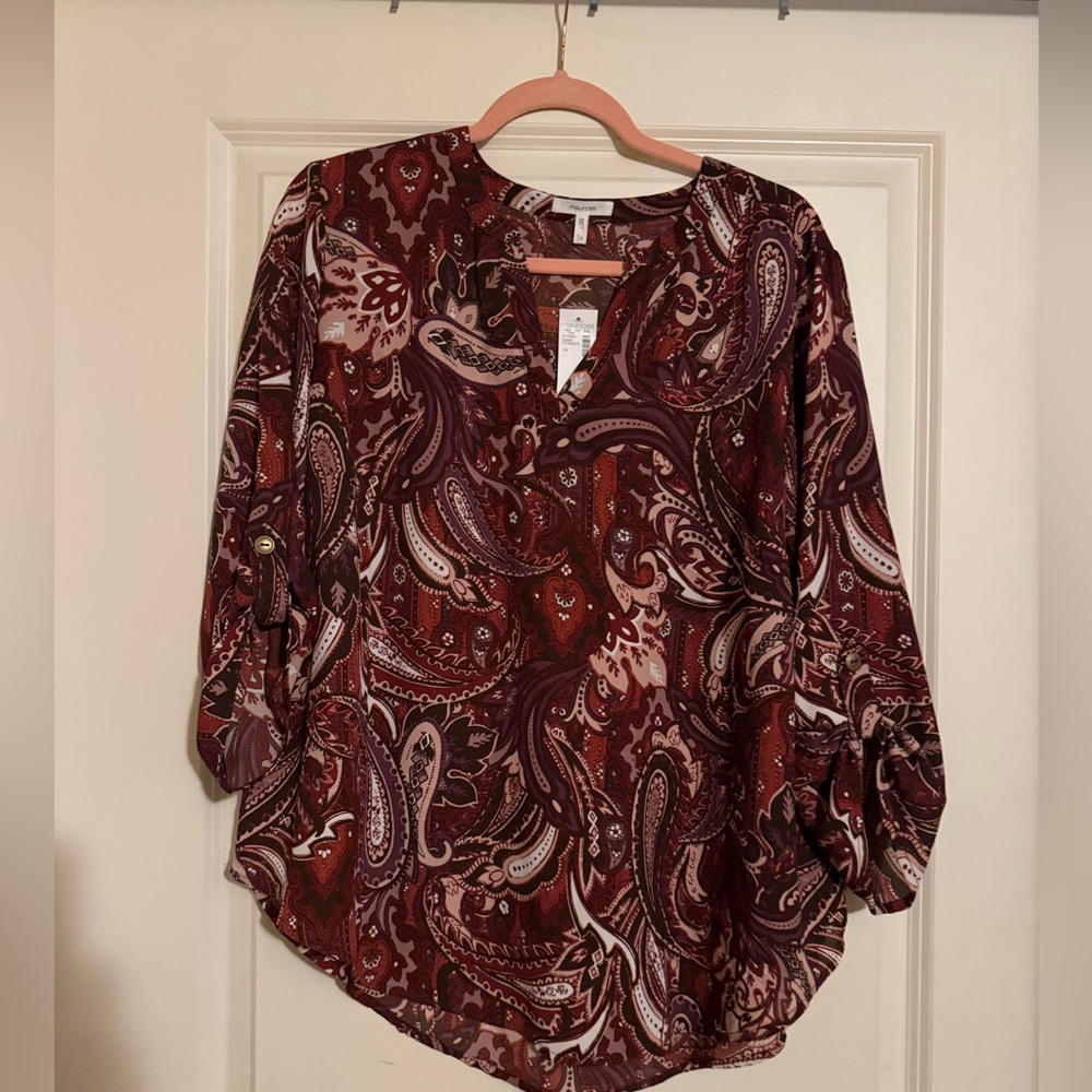 Brand new chiffon 3/4 length blouse